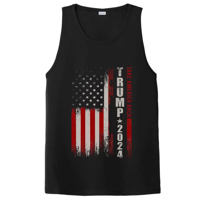 Take America Back American Flag Trump 2024 Wo Gifts Performance Tank