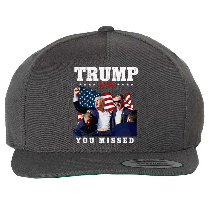 Trump Assasination Bloody Ear Bleeding Butler Pa Trump Wool Snapback Cap