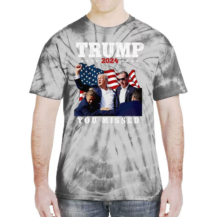 Trump Assasination Bloody Ear Bleeding Butler Pa Trump Tie-Dye T-Shirt