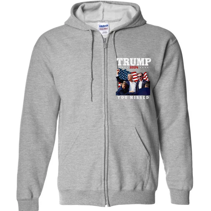 Trump Assasination Bloody Ear Bleeding Butler Pa Trump Full Zip Hoodie