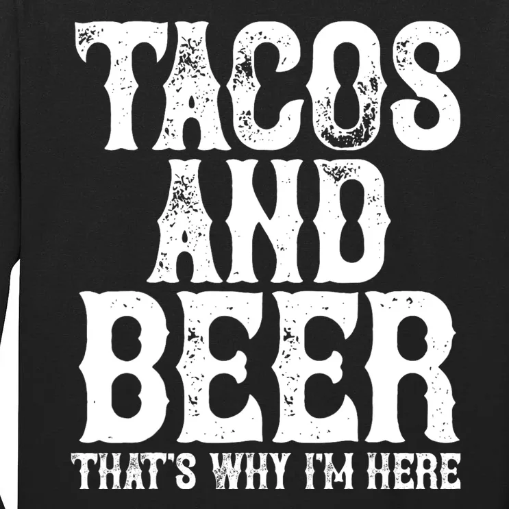 Tacos And Beer Drinking Drunk Cinco De Mayo Tall Long Sleeve T-Shirt