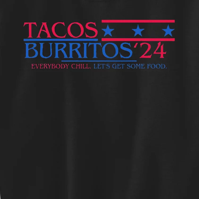 Tacos And Burritos 2024 Election Funny Kids Sweatshirt