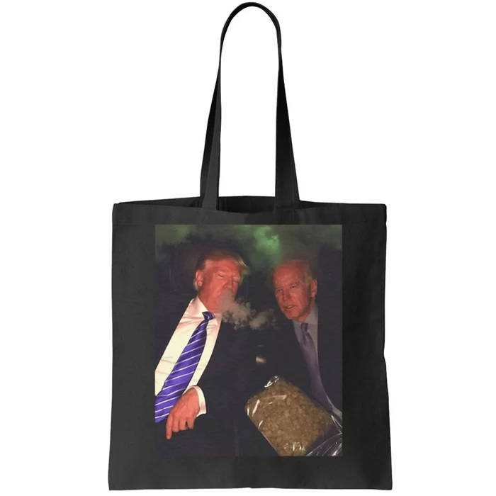 Trump And Biden Smoking Weed  Funny Politics Tote Bag