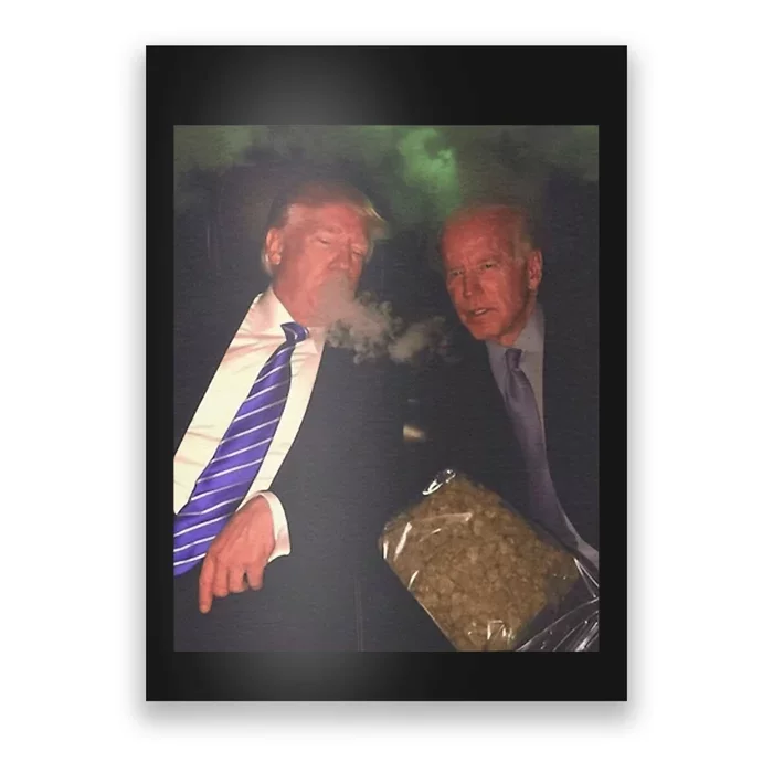 Trump And Biden Smoking Weed  Funny Politics Poster