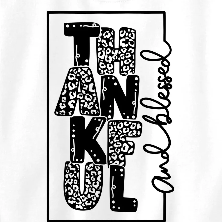 Thankful And Blessed Leopard Cheetah Pumpkin Kids Sweatshirt