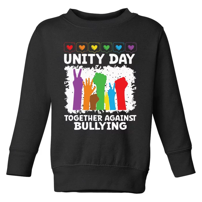 Together Against Bullying Unity Day Kindness Day Orange Toddler Sweatshirt