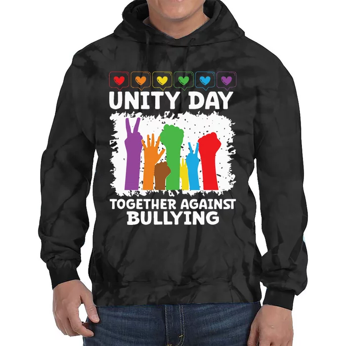 Together Against Bullying Unity Day Kindness Day Orange Tie Dye Hoodie