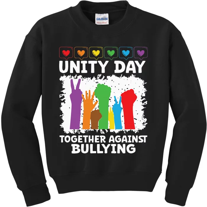 Together Against Bullying Unity Day Kindness Day Orange Kids Sweatshirt