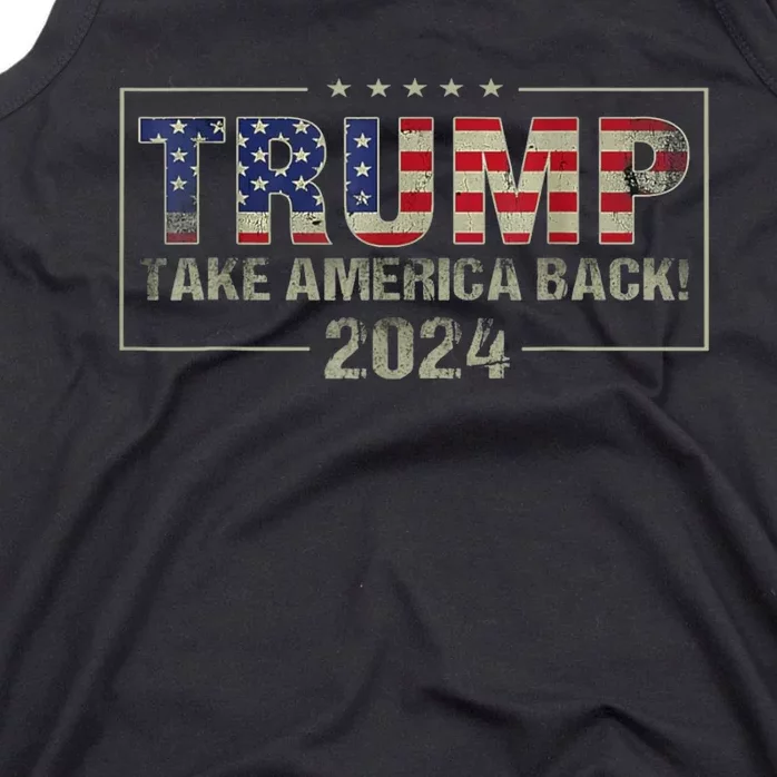 Take America Back American Flag Trump 2024 Tank Top