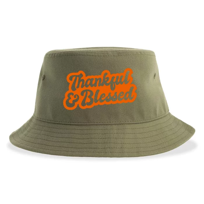 Thankful And Blessed Thanksgiving Holiday Sustainable Bucket Hat