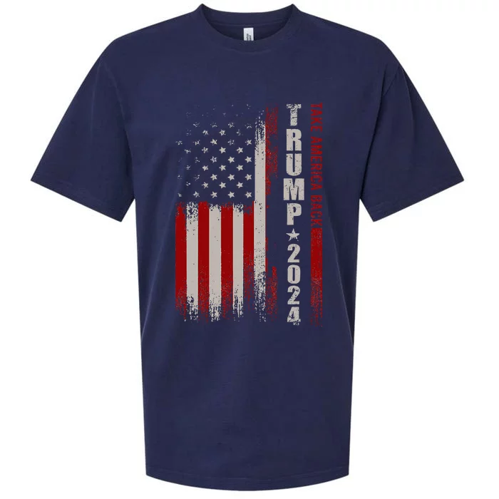 Take America Back American Flag Trump 2024 Sueded Cloud Jersey T-Shirt