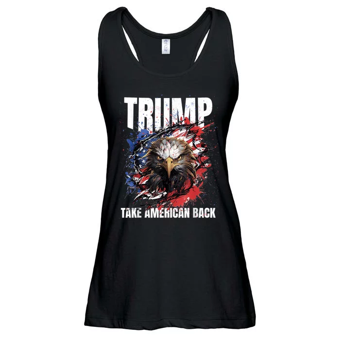 Take America Back Donald Trump Return 2024 Election 45 47 Ladies Essential Flowy Tank