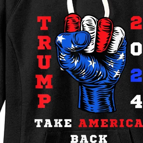 Take America Back Trump 2024 Maga Republicans Patriotic Women's Fleece Hoodie