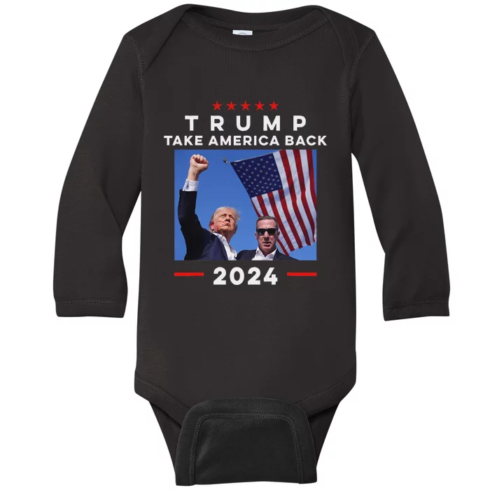 Take America Back Again Survivor Rally Design Baby Long Sleeve Bodysuit