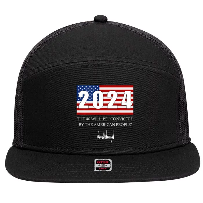 Take America Back Election 2024 American Flag Maga 7 Panel Mesh Trucker Snapback Hat