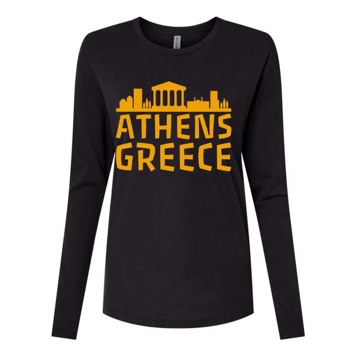 Tourist Attractions Building City Town Greek Greece Womens Cotton Relaxed Long Sleeve T-Shirt