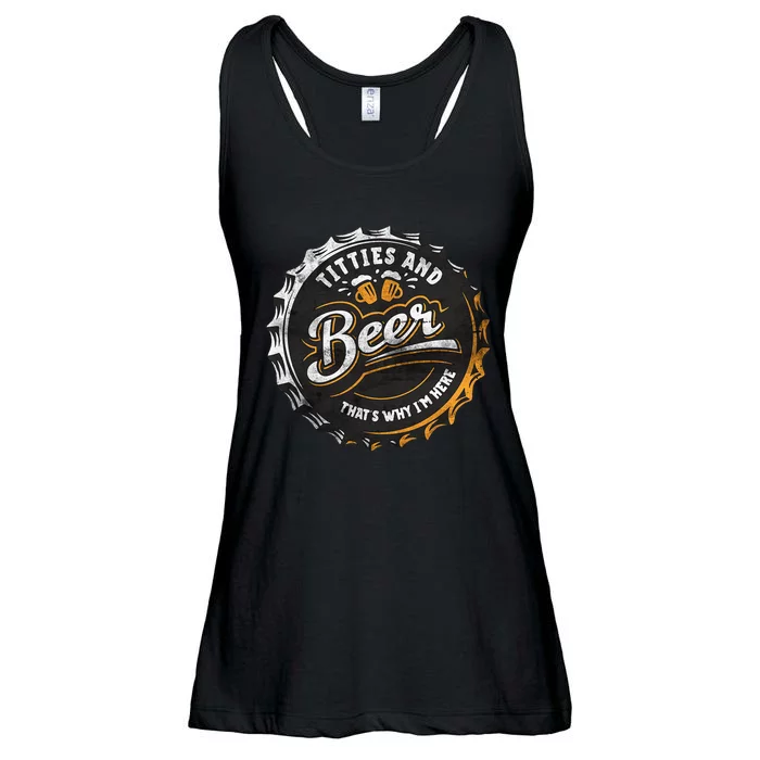 Titties and Beer That’s Why I'm Here Oktoberfest Can Cap Ladies Essential Flowy Tank