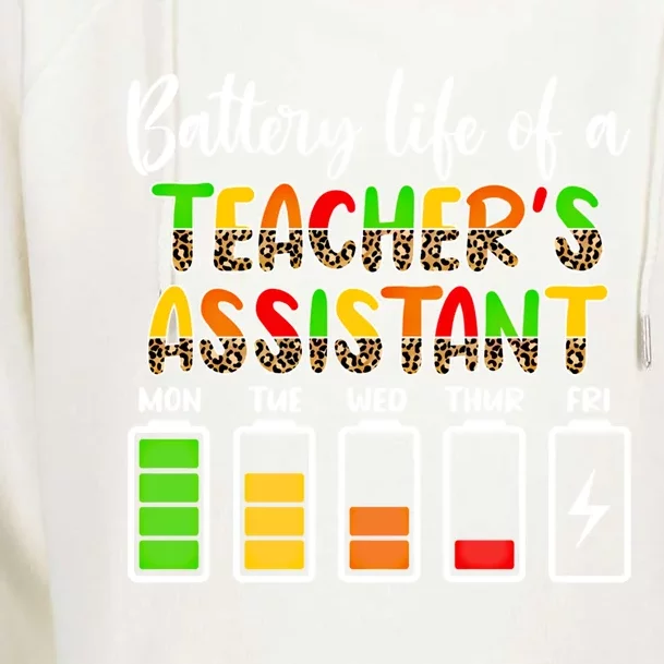 Teaching Assistant Battery Life Assistant Teacher Gift Womens Funnel Neck Pullover Hood