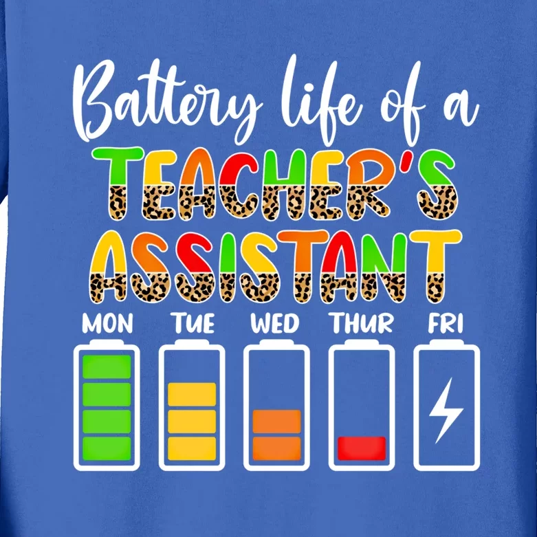 Teaching Assistant Battery Life Assistant Teacher Gift Kids Long Sleeve Shirt