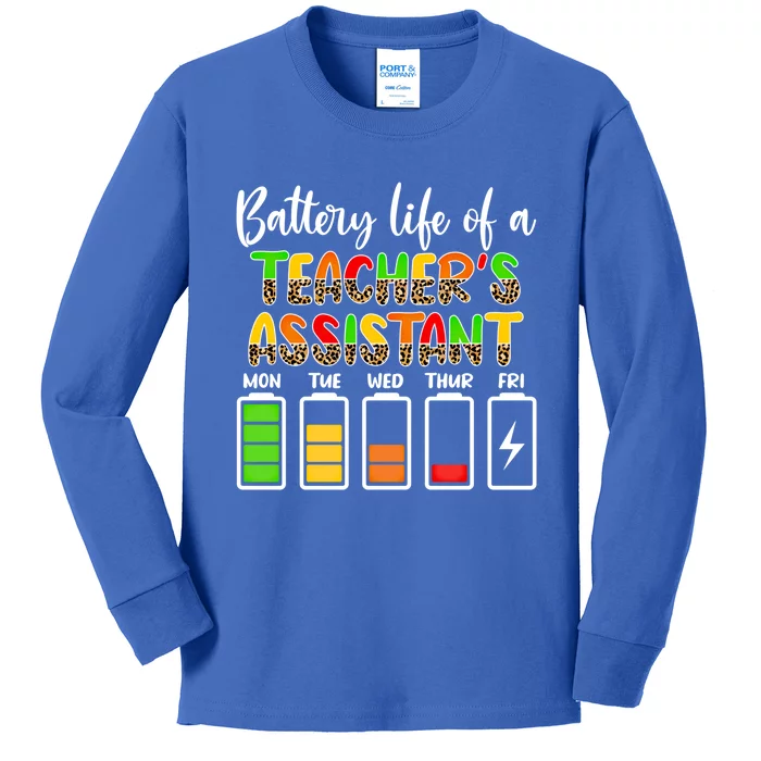 Teaching Assistant Battery Life Assistant Teacher Gift Kids Long Sleeve Shirt