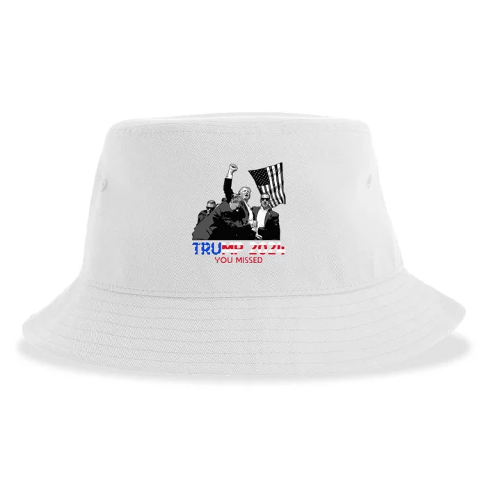 Trump Assasination Bloody Ear Butler You Missed Trump Sustainable Bucket Hat