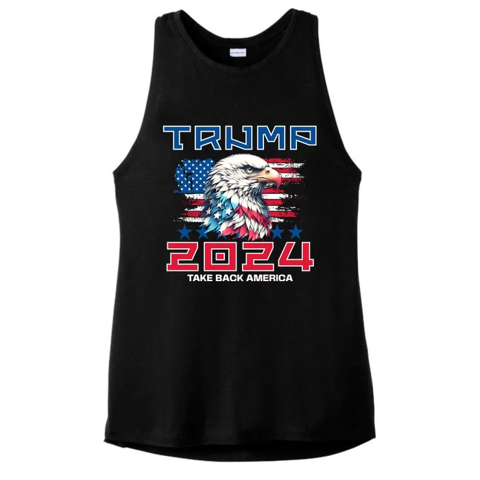 Take America Back Trump 2024 Ladies Tri-Blend Wicking Tank