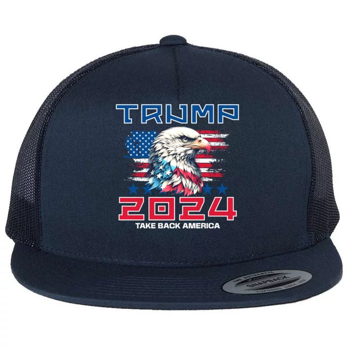 Take America Back Trump 2024 Flat Bill Trucker Hat