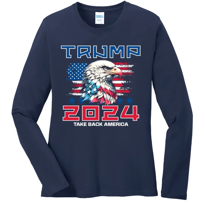 Take America Back Trump 2024 Ladies Long Sleeve Shirt