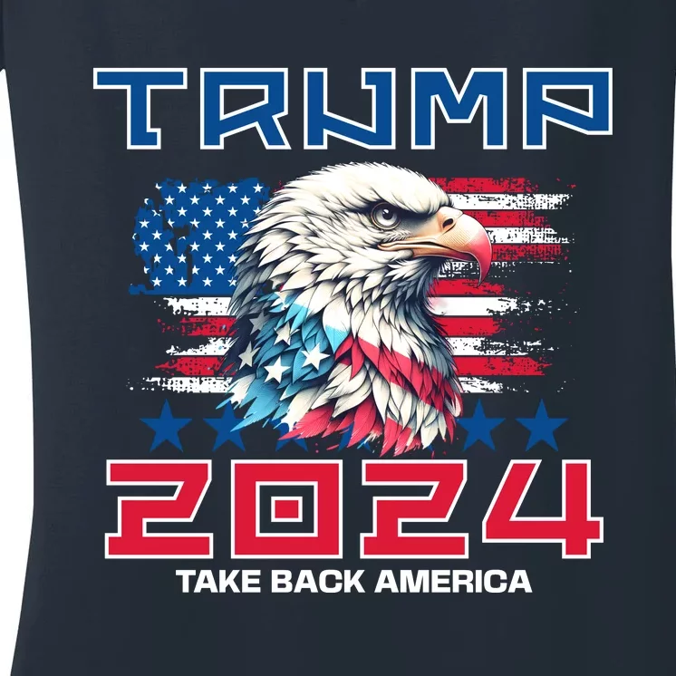 Take America Back Trump 2024 Women's V-Neck T-Shirt