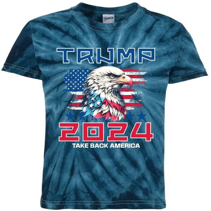 Take America Back Trump 2024 Kids Tie-Dye T-Shirt