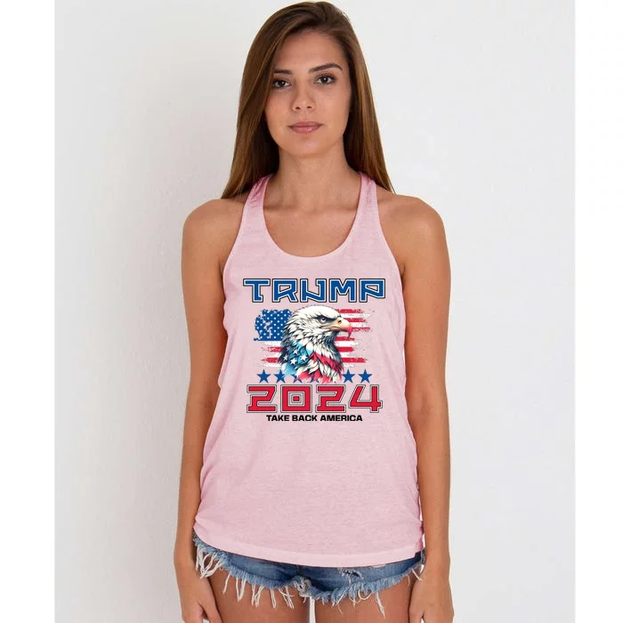 Take America Back Trump 2024 Women's Knotted Racerback Tank