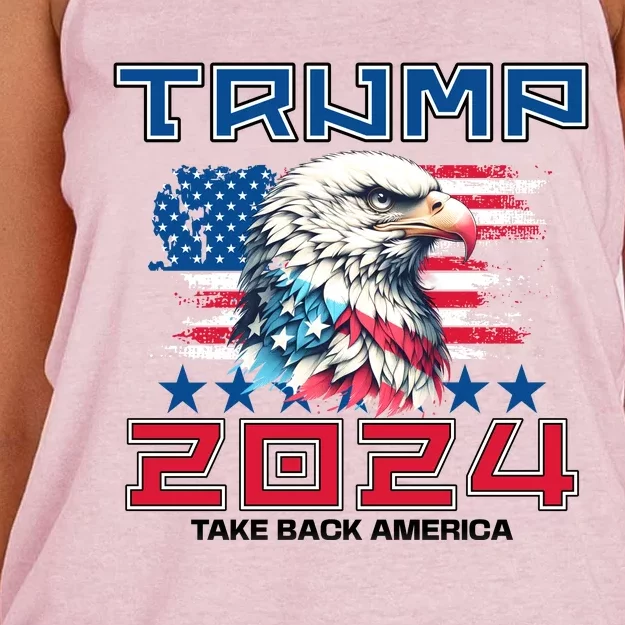 Take America Back Trump 2024 Women's Knotted Racerback Tank