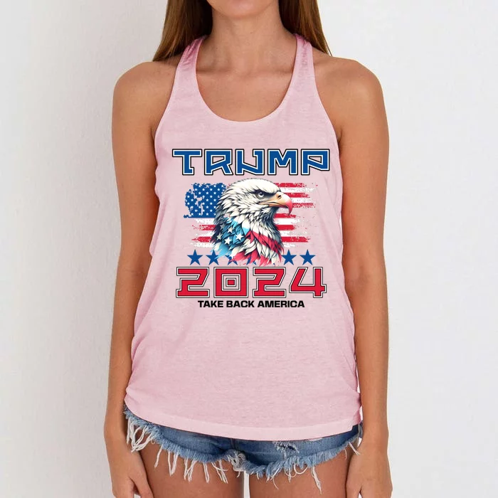 Take America Back Trump 2024 Women's Knotted Racerback Tank