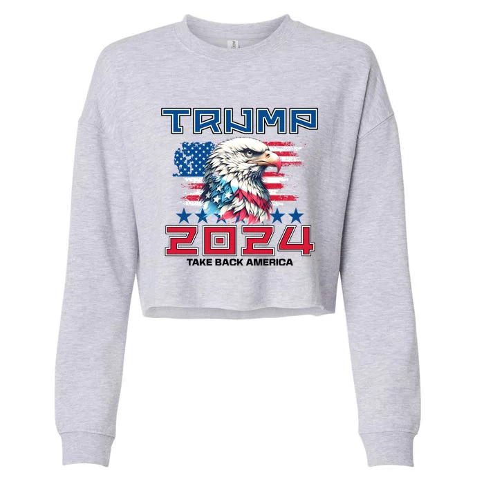 Take America Back Trump 2024 Cropped Pullover Crew