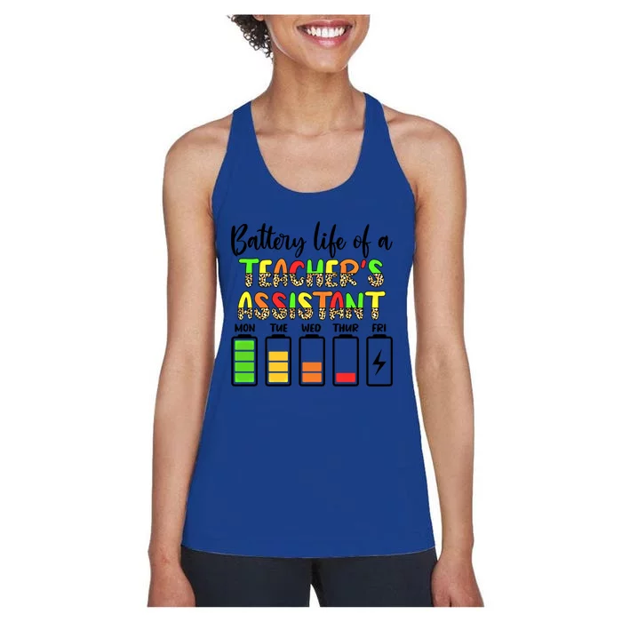 Teaching Assistant Battery Life Assistant Teacher Gift Women's Racerback Tank