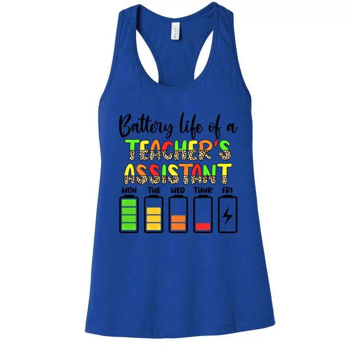 Teaching Assistant Battery Life Assistant Teacher Gift Women's Racerback Tank