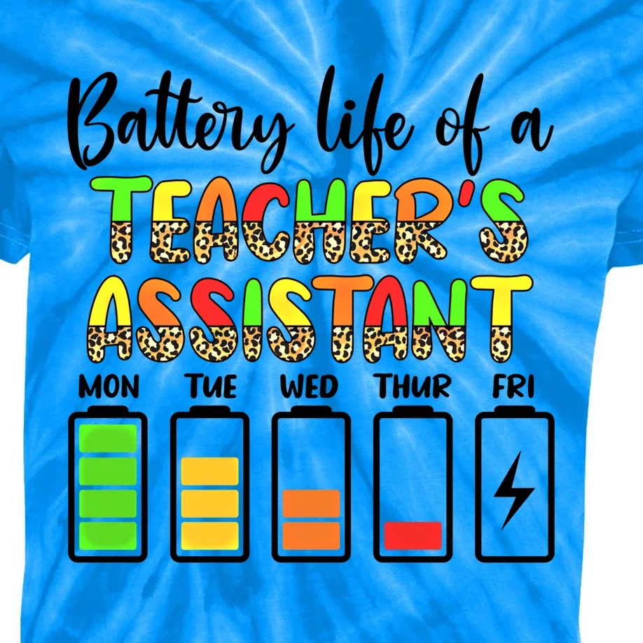 Teaching Assistant Battery Life Assistant Teacher Gift Kids Tie-Dye T-Shirt