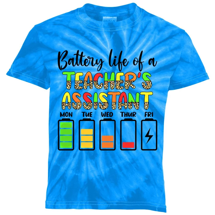 Teaching Assistant Battery Life Assistant Teacher Gift Kids Tie-Dye T-Shirt