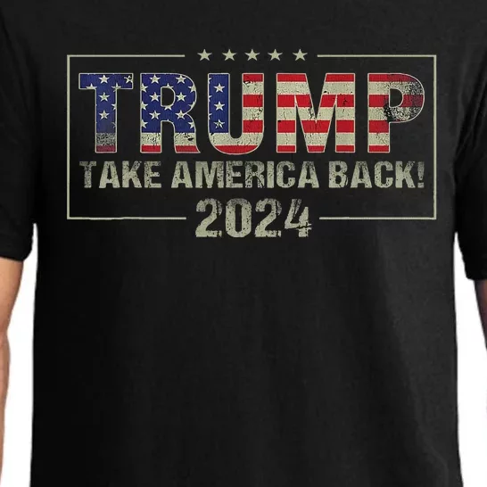 Take America Back American Flag Trump 2024 Women Gifts Pajama Set