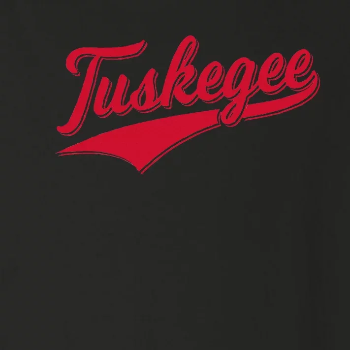 Tuskegee Alabama Baseball Sports Script Cursive With Swoosh Toddler Long Sleeve Shirt