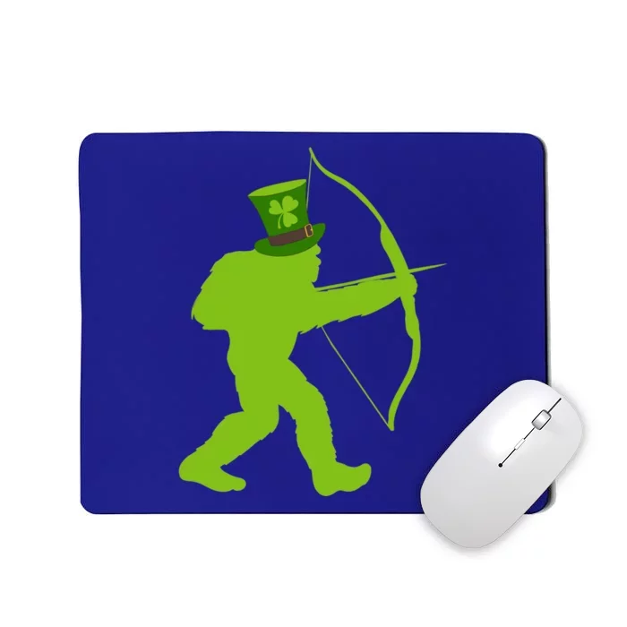 Traditional Archery Bigfoot St Patricks Day Recurve Graphic Gift Mousepad