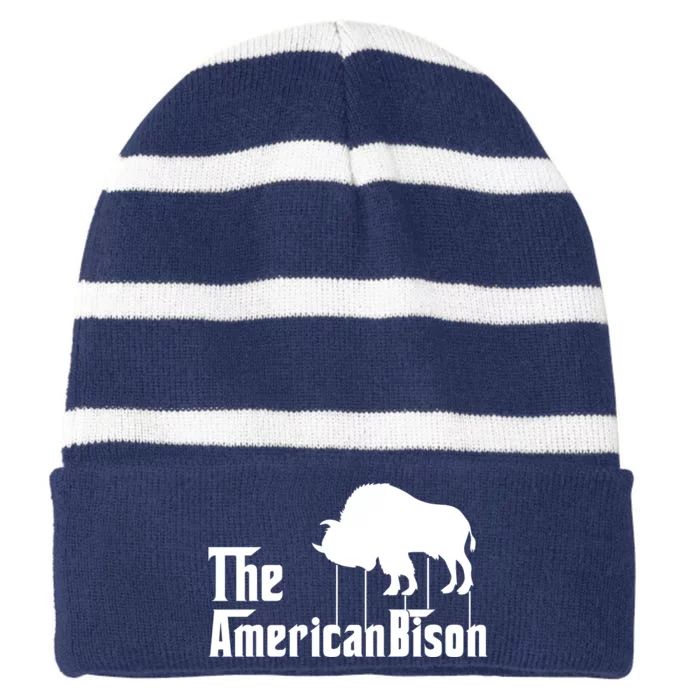 The American Bison Striped Beanie with Solid Band