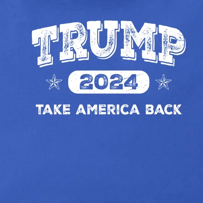 Take America Back American Flag Trump 2024 Funny Gift Zip Tote Bag