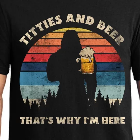 Titties And Beer That’s Why Im Here Oktoberfest Funny Ape Gift Pajama Set