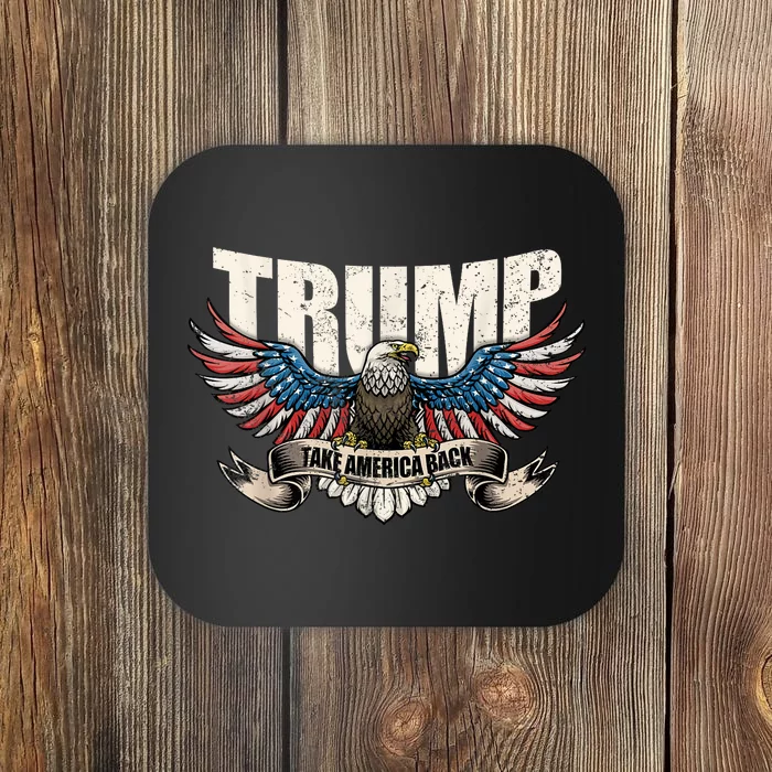 Take America Back Women Trump 2024 Flag Gift Coaster