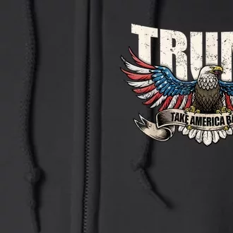 Take America Back Women Trump 2024 Flag Gift Full Zip Hoodie