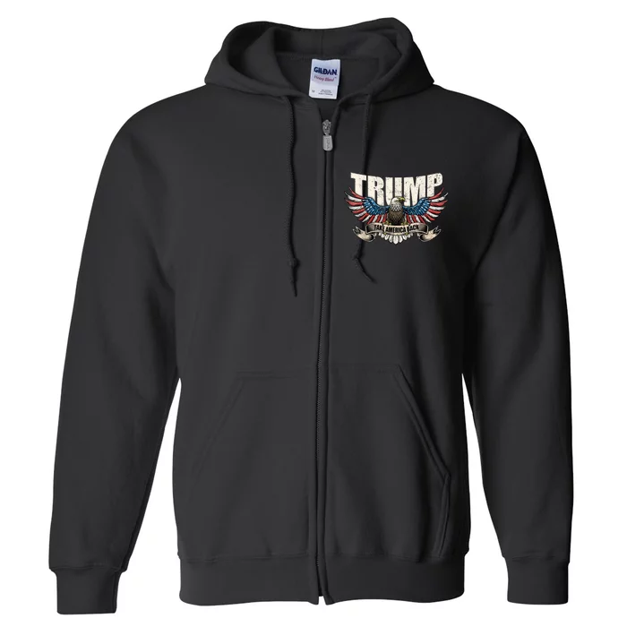 Take America Back Women Trump 2024 Flag Gift Full Zip Hoodie