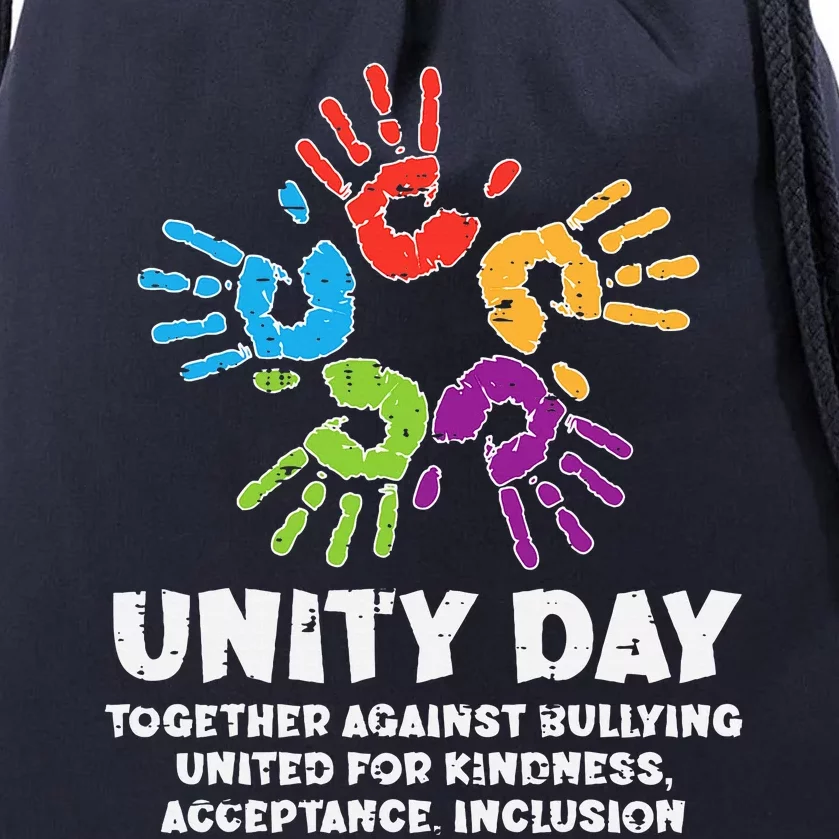 Together Against Bullying Orange Anti Bullying Unity Day Drawstring Bag