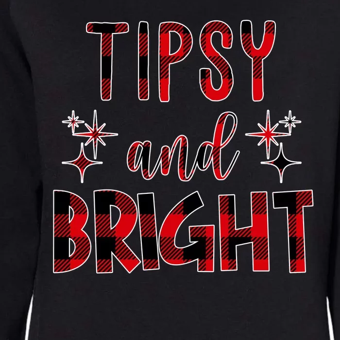 Tipsy And Bright Christmas Holiday Funny Womens California Wash Sweatshirt