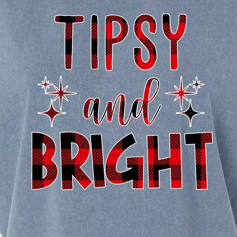 Tipsy And Bright Christmas Holiday Funny Garment-Dyed Women's Muscle Tee